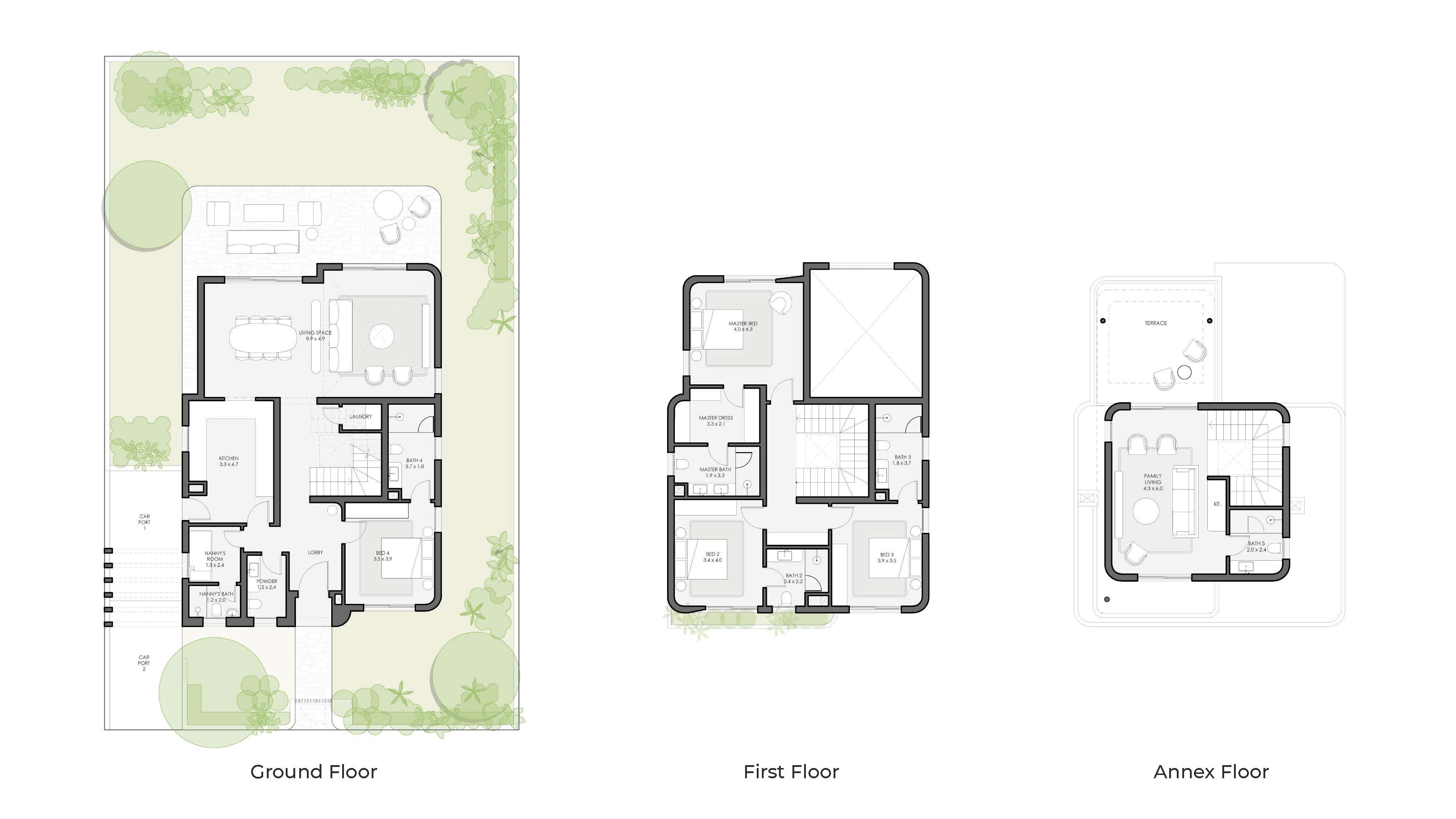 Floor plan for villa at Crescent Walk