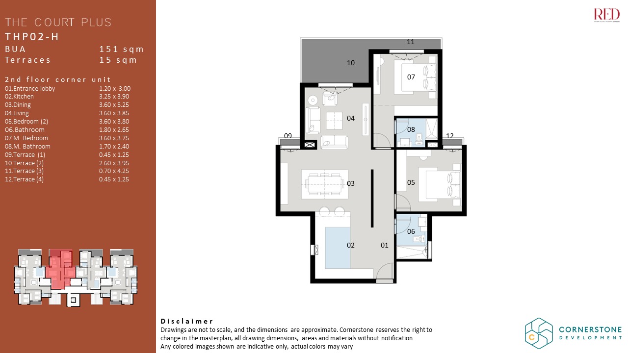Floor plan for apartment at Red