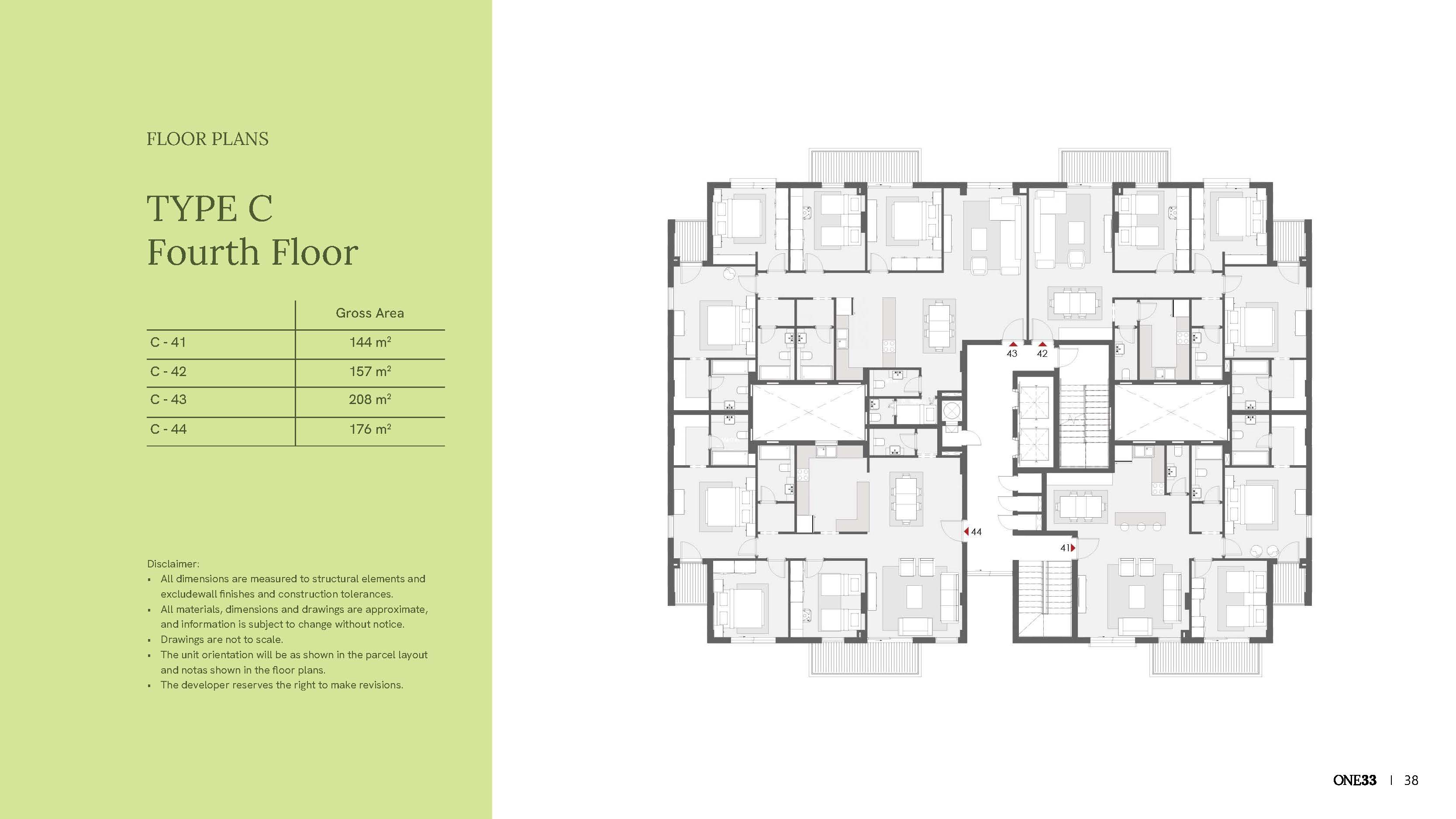 Floor plan for apartment at One33