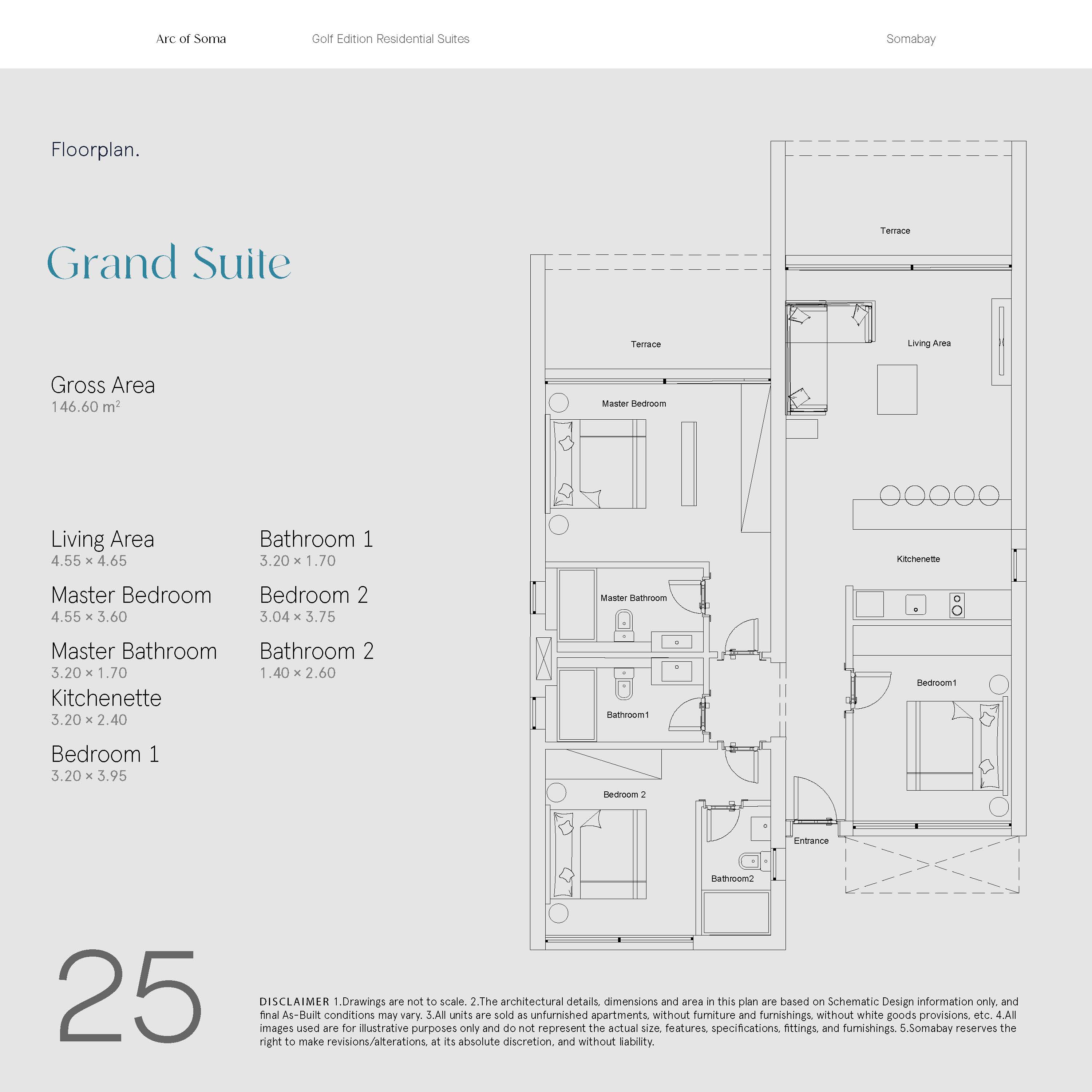 Floor plan for apartment at ARC- Soma Bay
