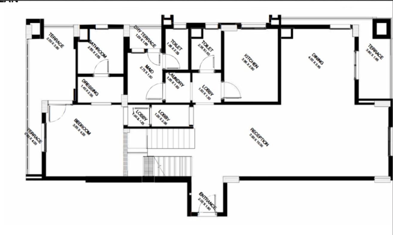 Floor plan for duplex at The Loft