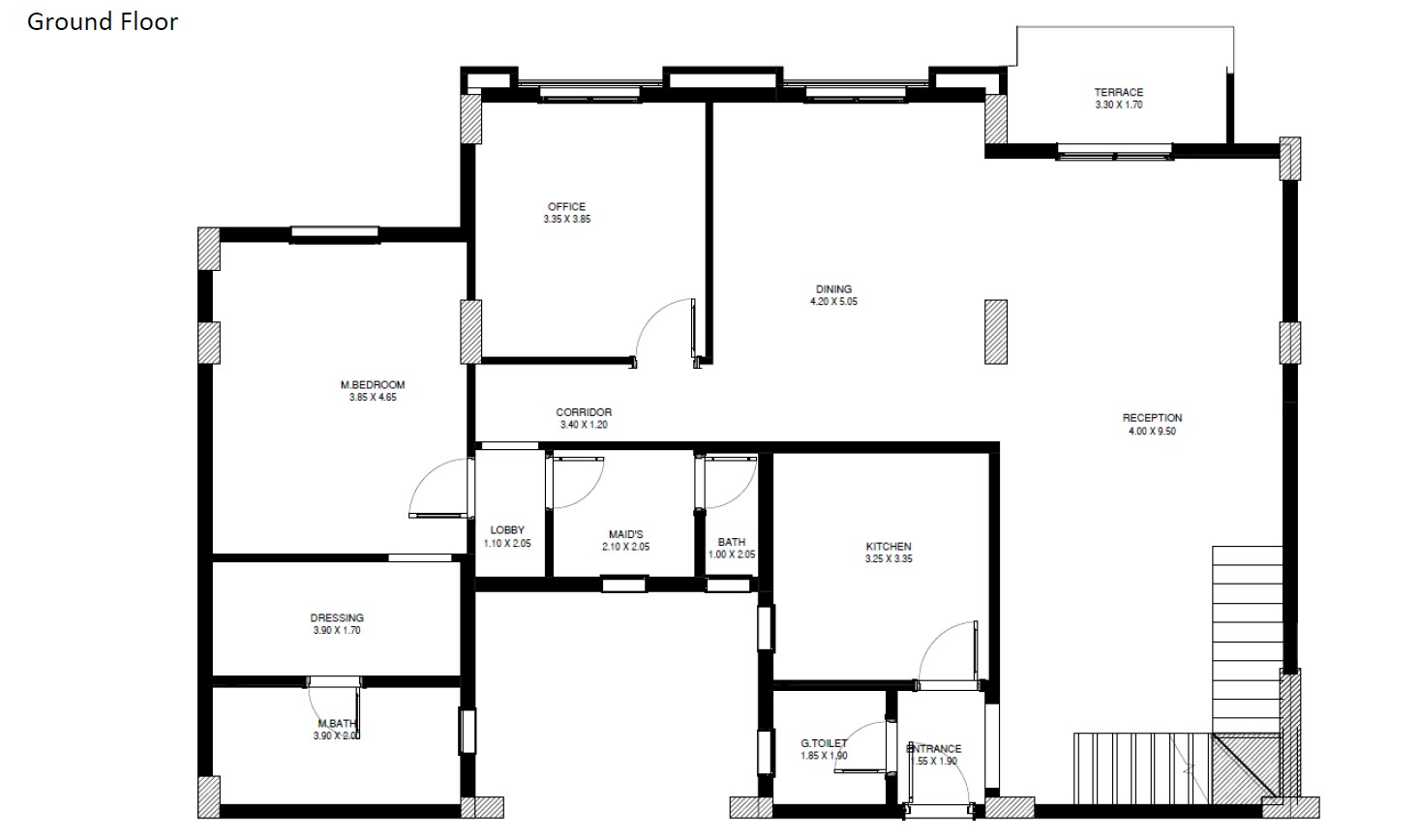 Floor plan for duplex at The Loft