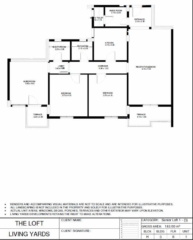 Floor plan for apartment at The Loft