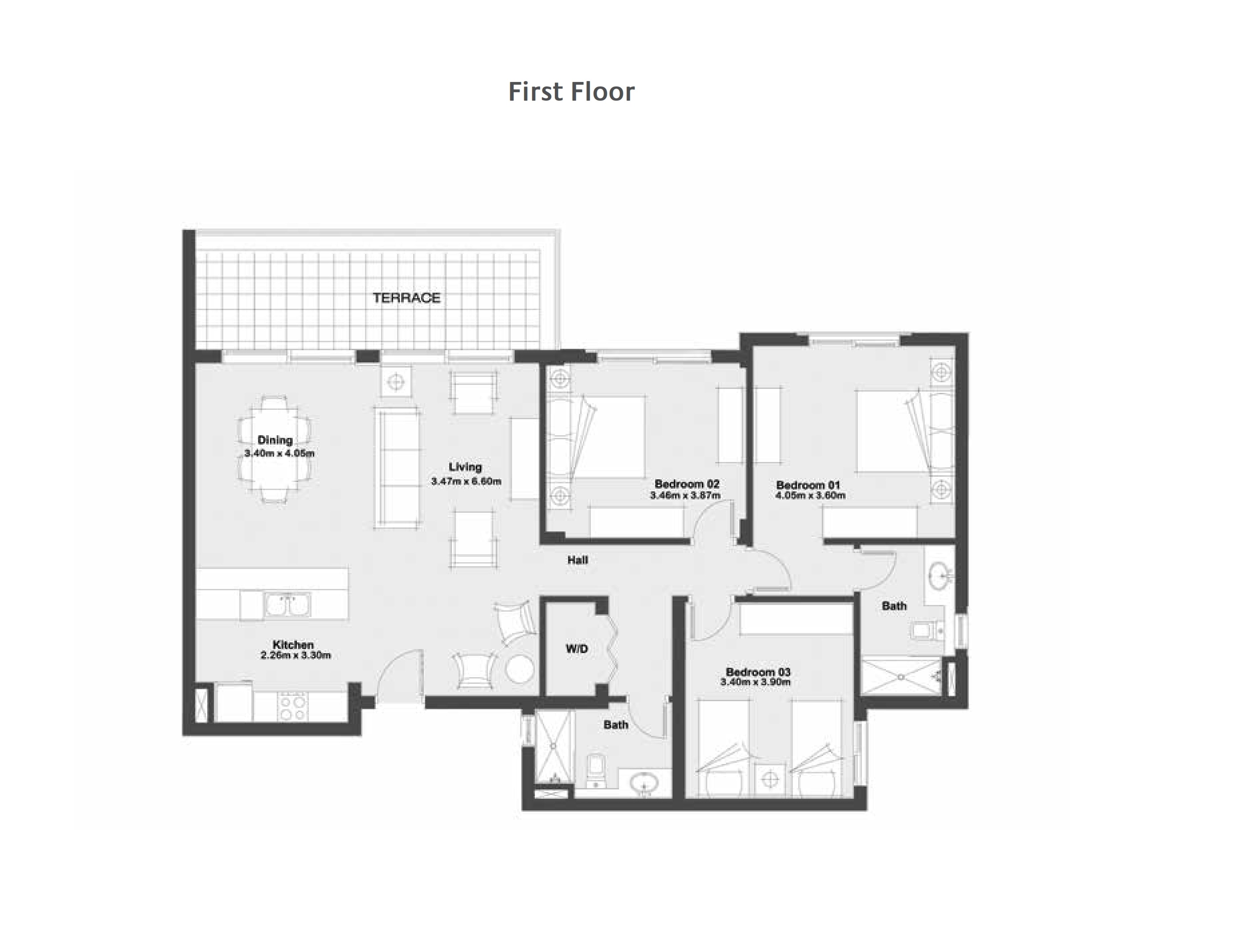 Floor plan for chalet at Marassi