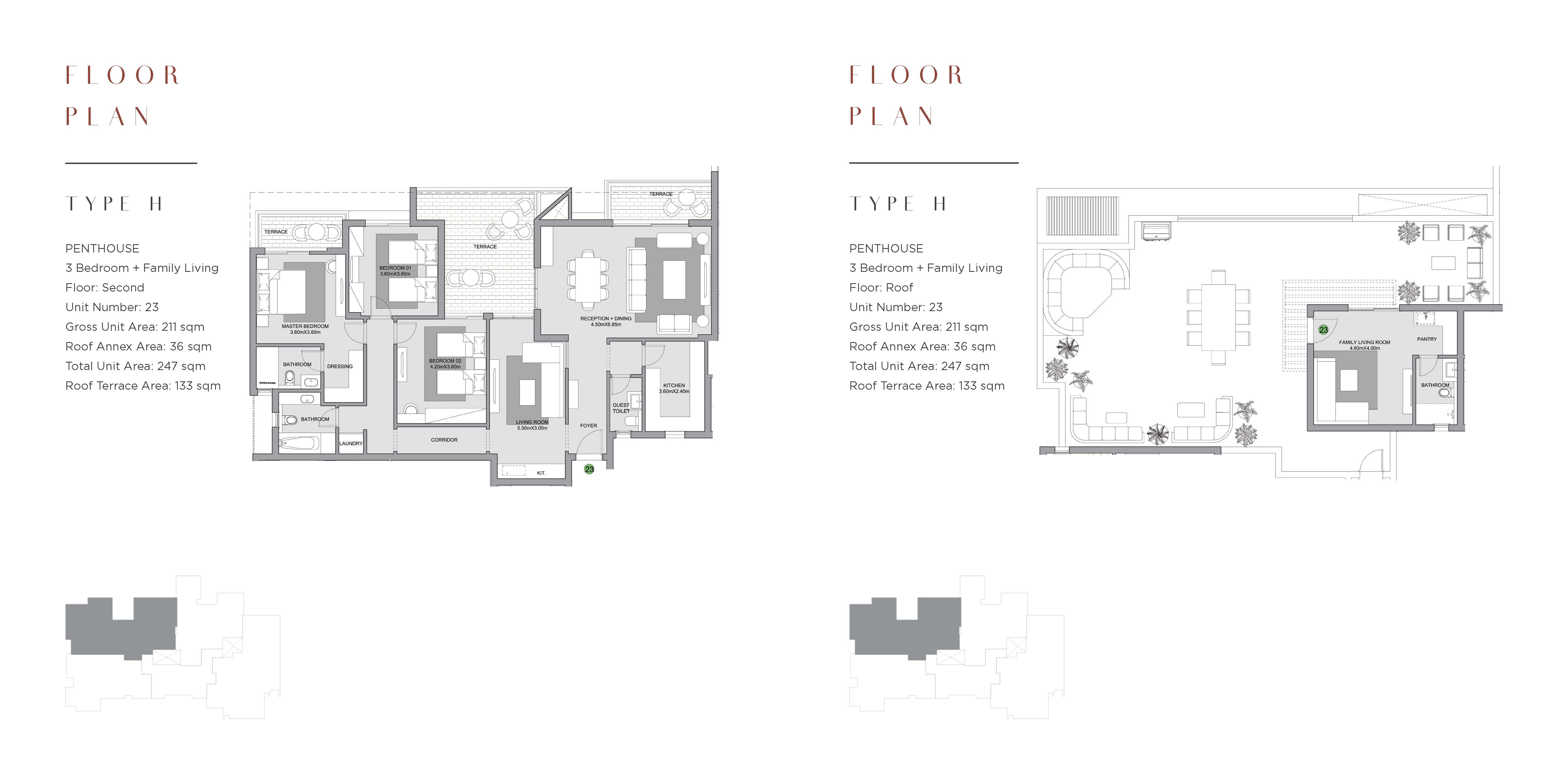Floor plan for penthouse at The Estates Residence