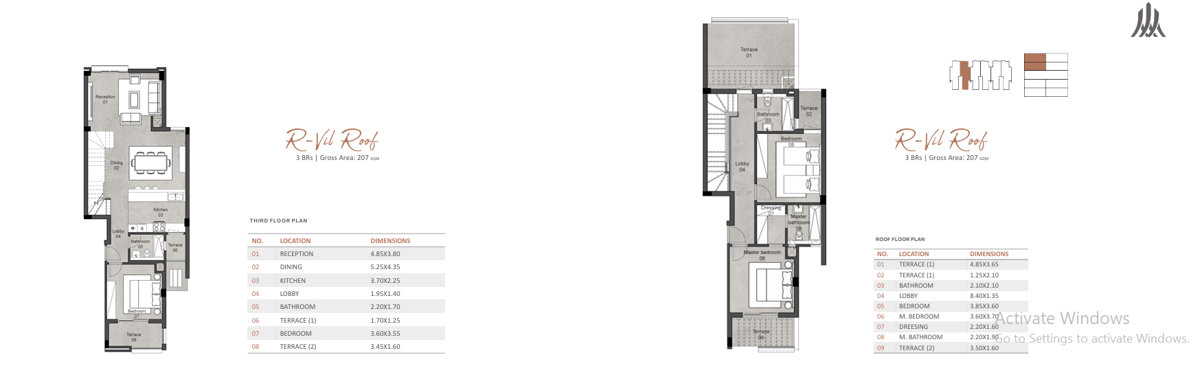 Floor plan for duplex at Rosevil
