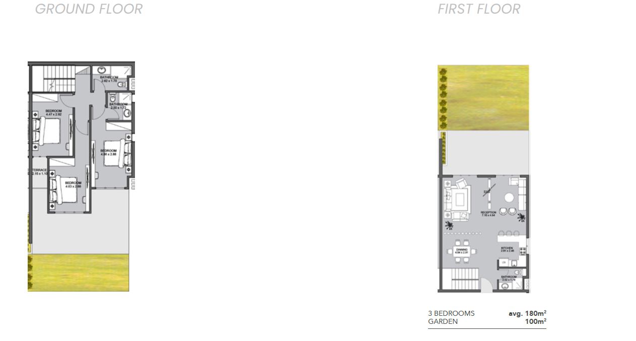 Floor plan for duplex at Direction White
