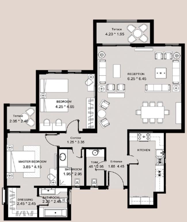 Floor plan for apartment at Ninety Avenue