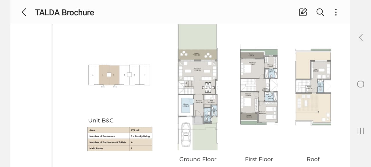 Floor plan for townhouse at Talda