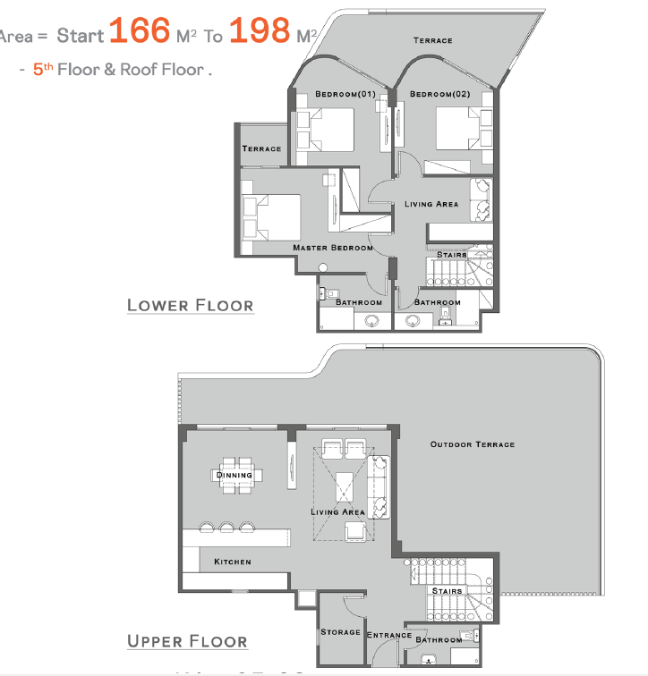 Floor plan for duplex at Jamila