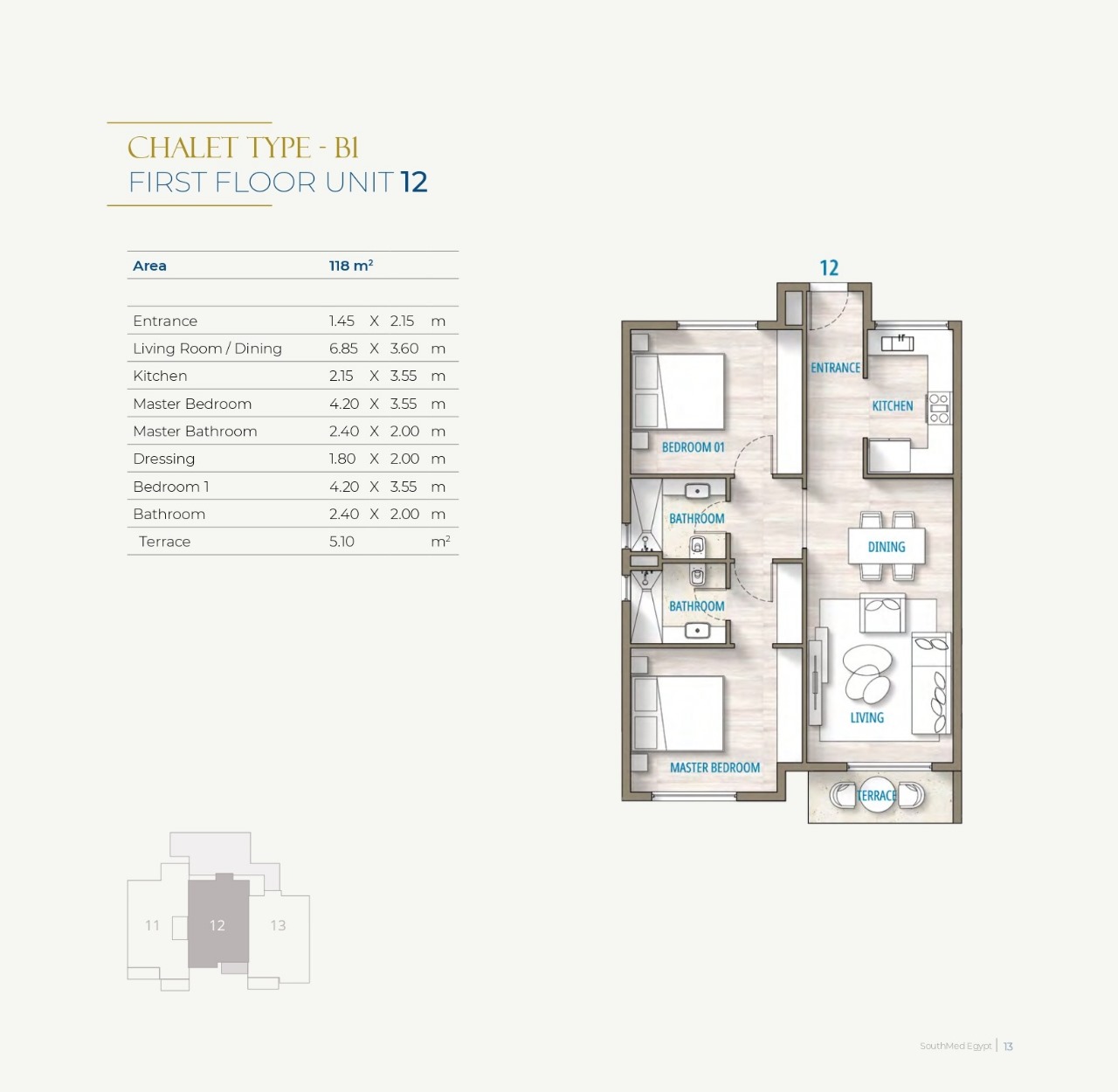 Floor plan for chalet at Southmed