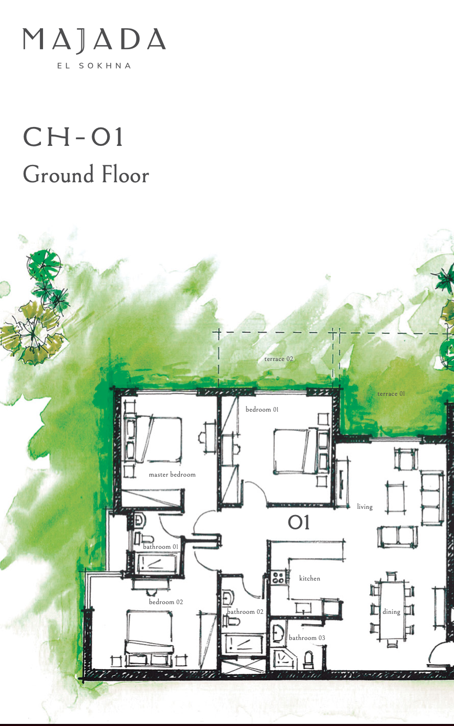 Floor plan for chalet at Majada Iwan