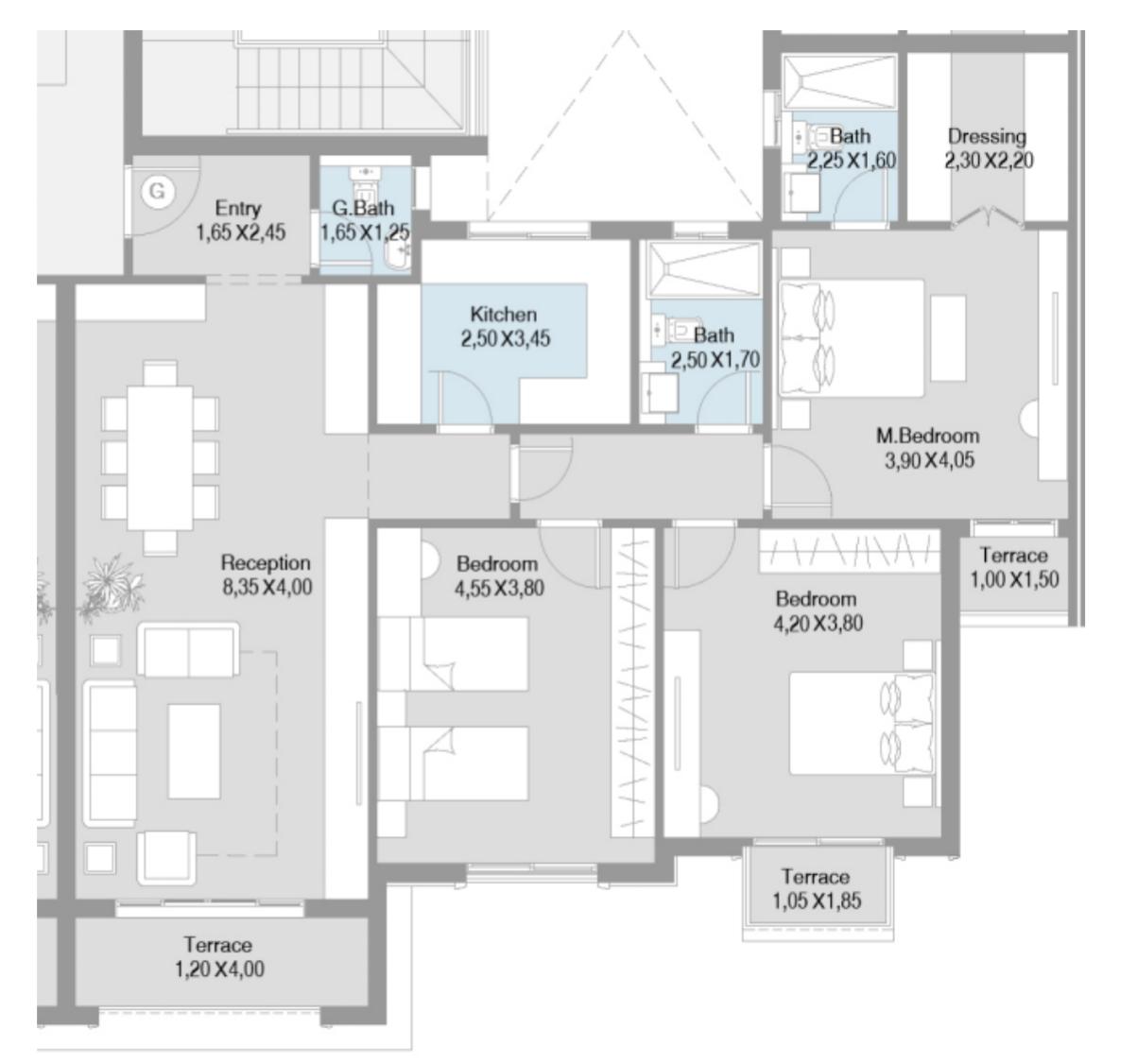 Floor plan for apartment at Regent's Square