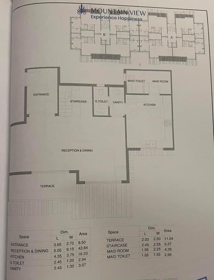 Floor plan for duplex at Aliva Mountain View Mostakbal City
