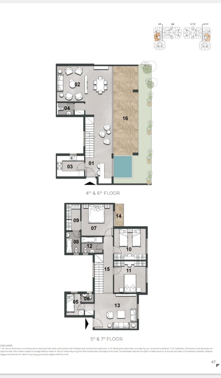 Floor plan for duplex at Vinci