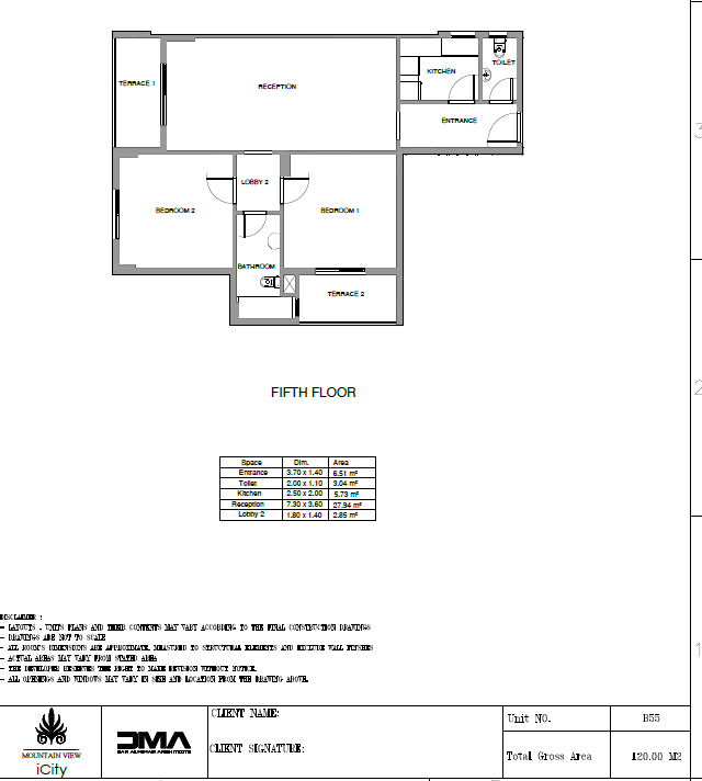 Floor plan for penthouse at Mountain View ICity New Cairo