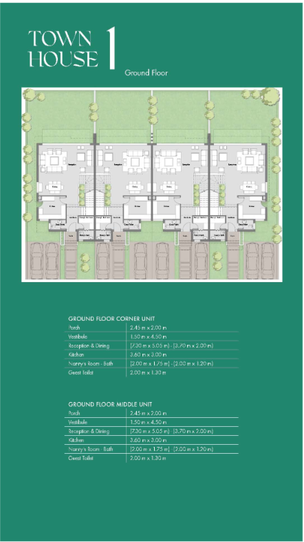 Floor plan for townhouse at Badya