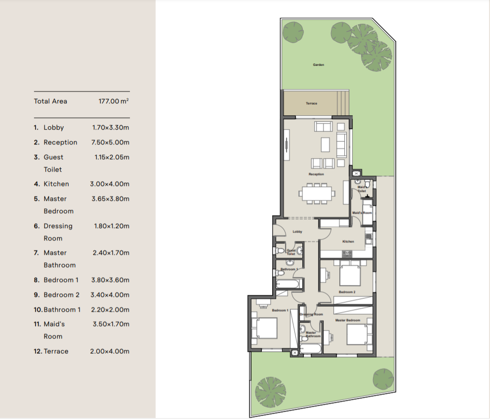 Floor plan for apartment at Axis X Iwan