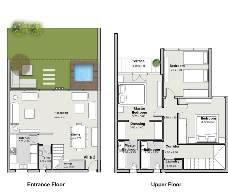 Floor plan for duplex at The Median Residences