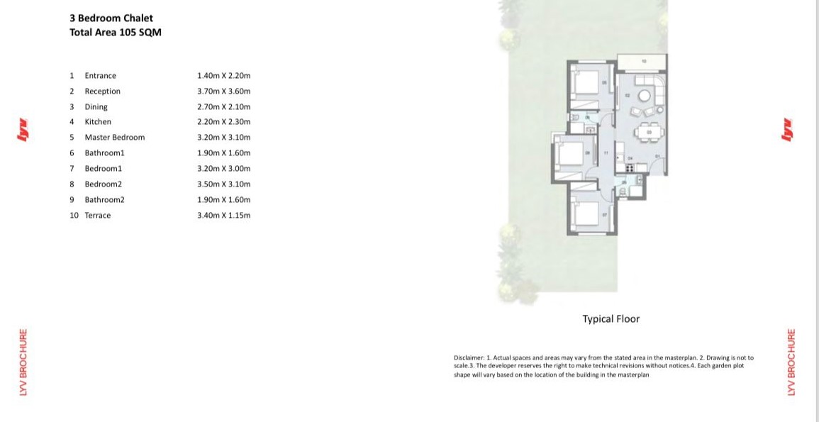 Floor plan for chalet at Lyv Caesar - Ras El Hekma