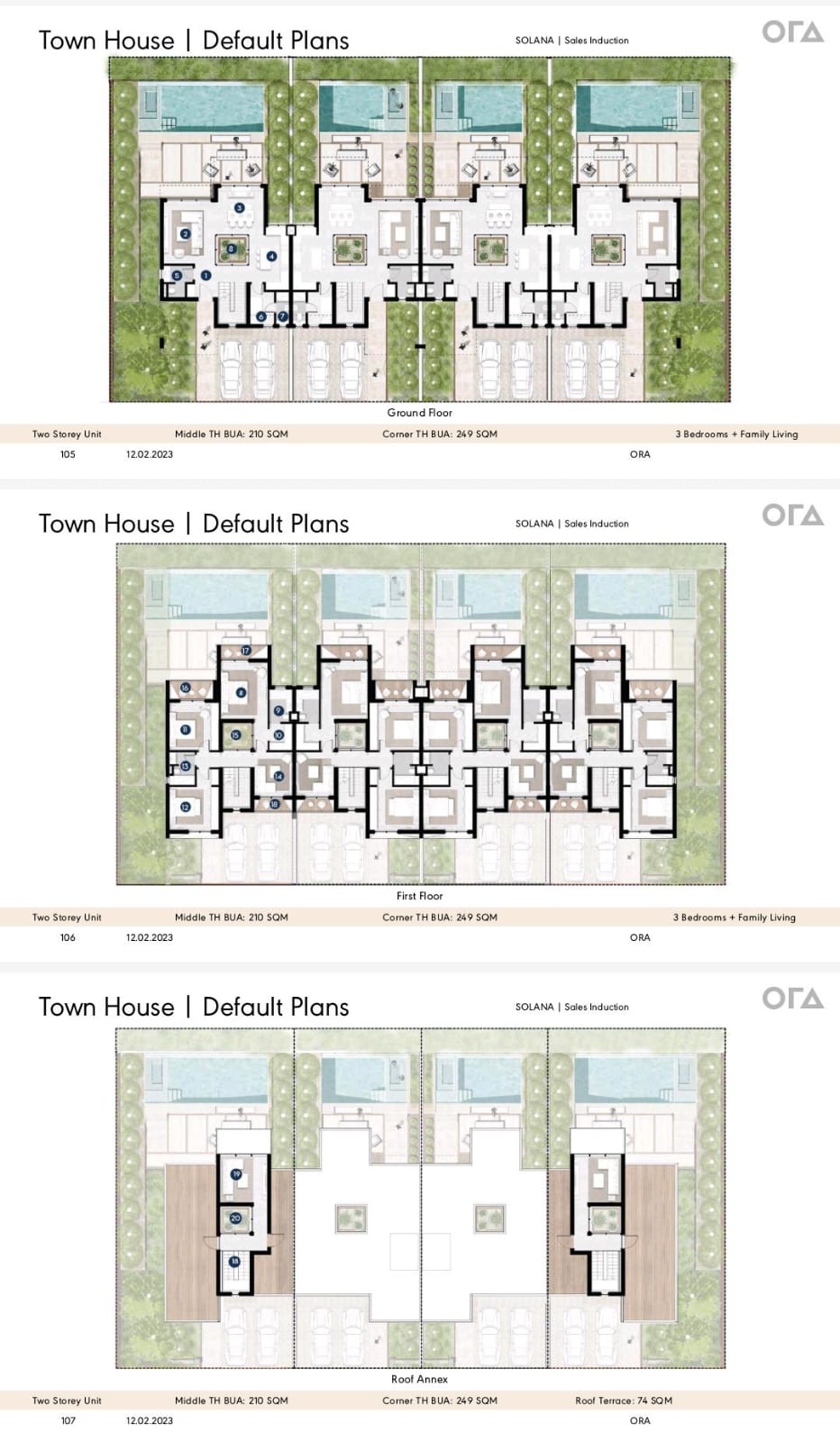 Floor plan for townhouse at Solana