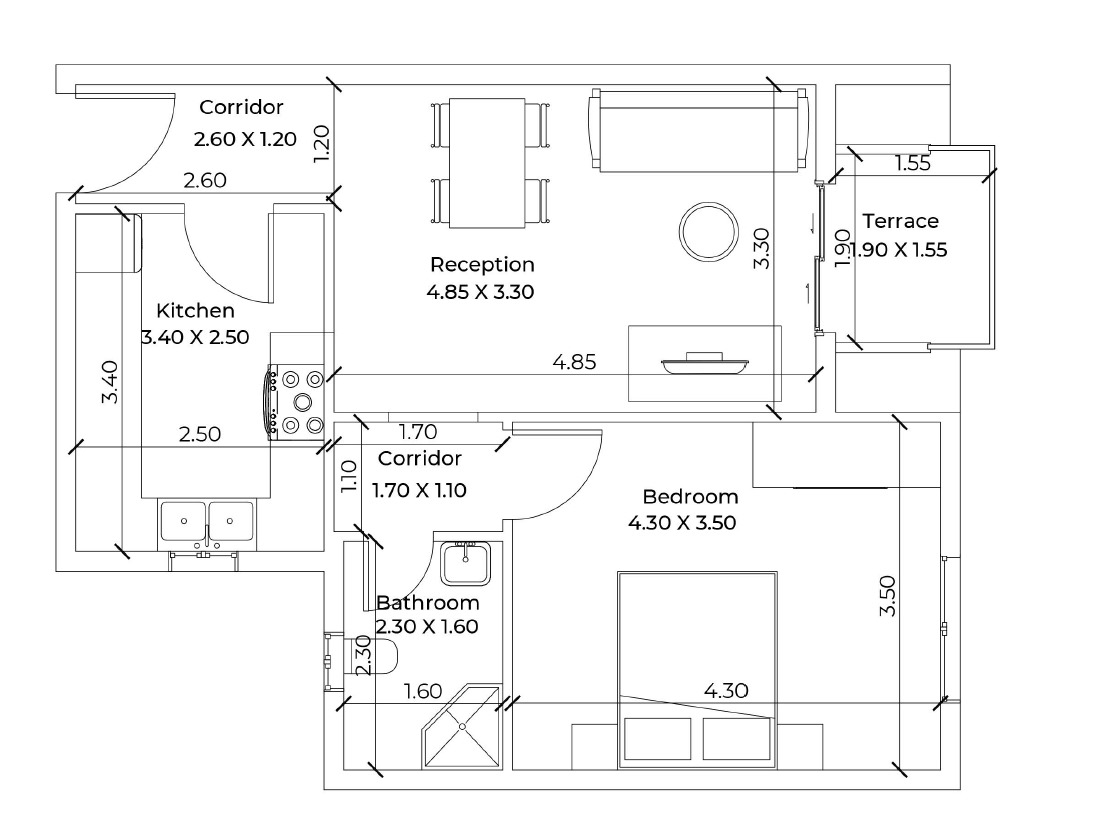 Floor plan for apartment at Capital Heights 2