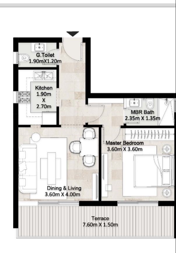 Floor plan for apartment at Hyde Park