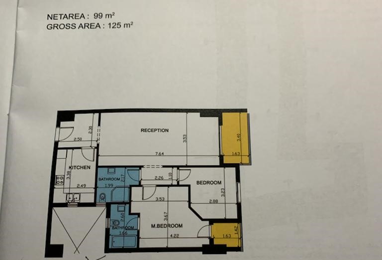 Floor plan for apartment at Marriott Residences Heliopolis
