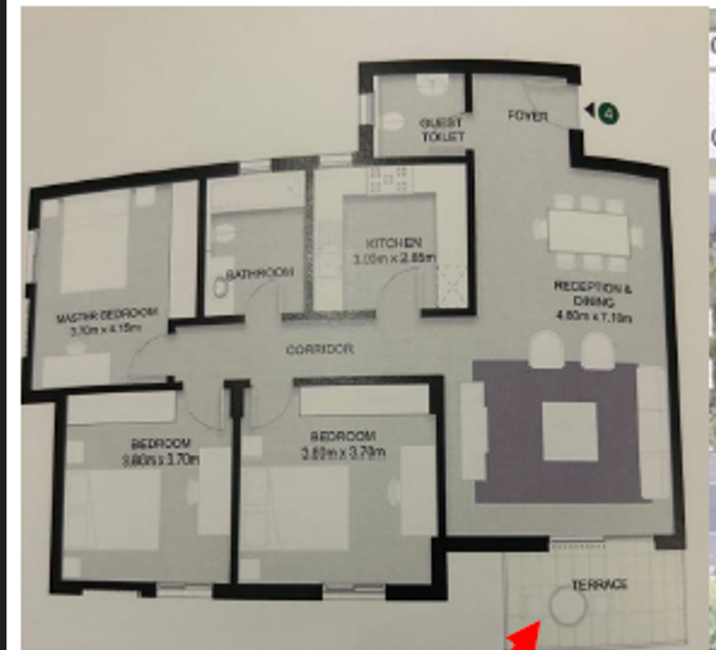 Floor plan for apartment at VYE SODIC