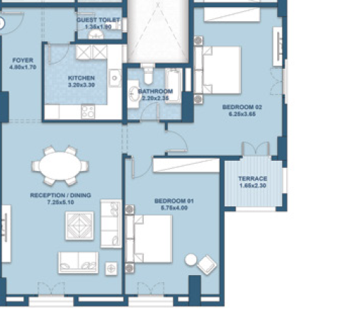 Floor plan for apartment at New Garden City