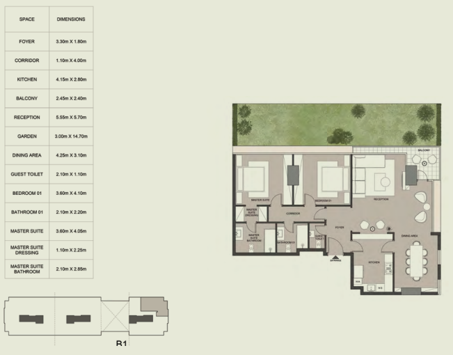 Floor plan for apartment at Edge