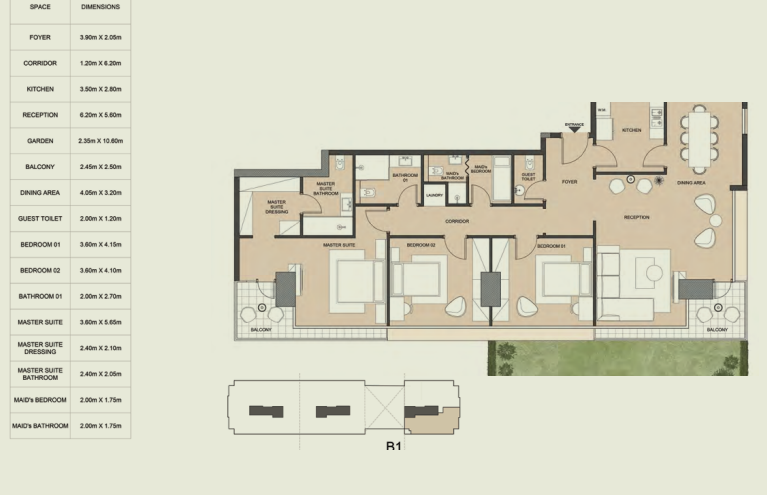 Floor plan for apartment at Edge
