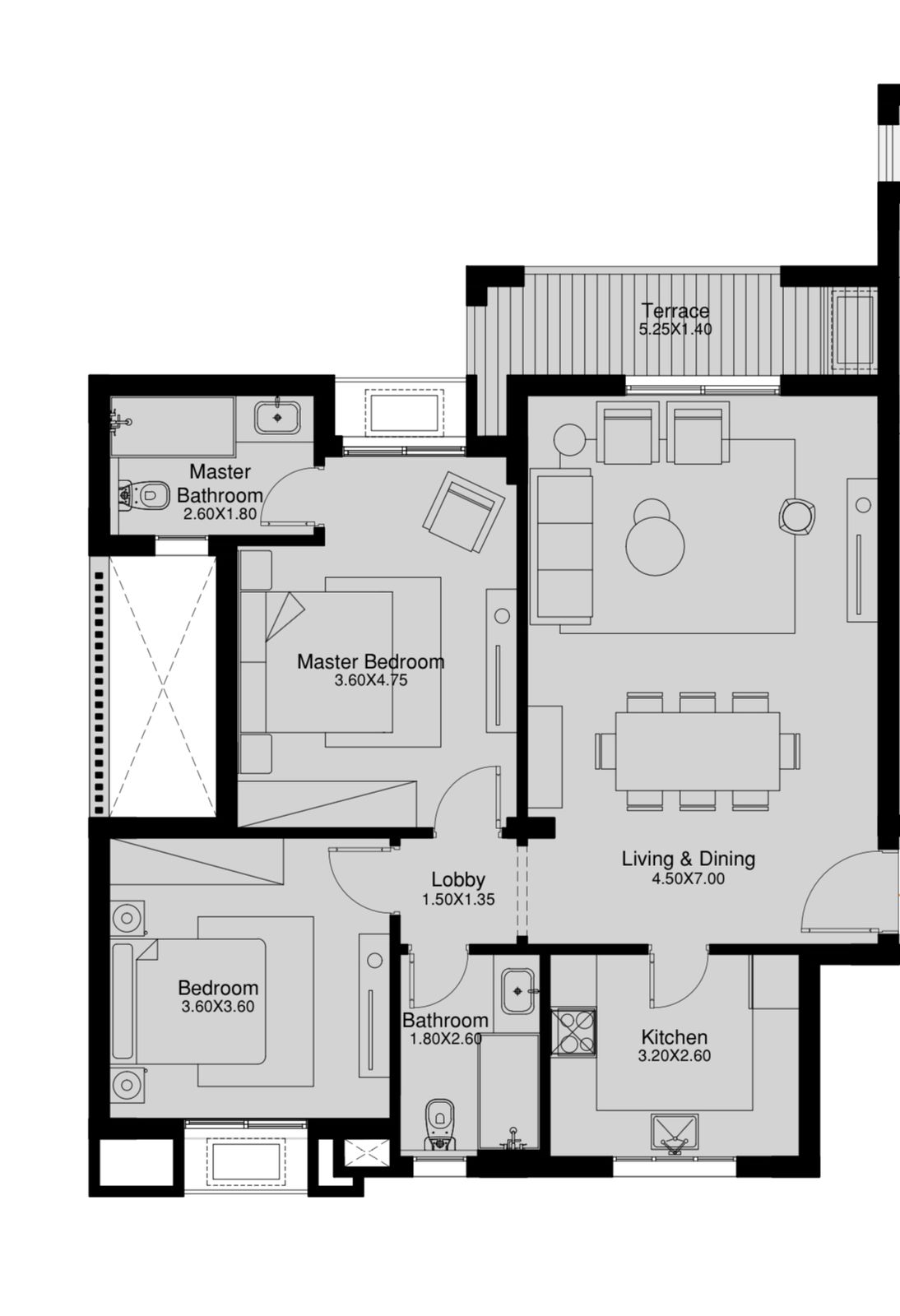 Floor plan for apartment at O West Orascom