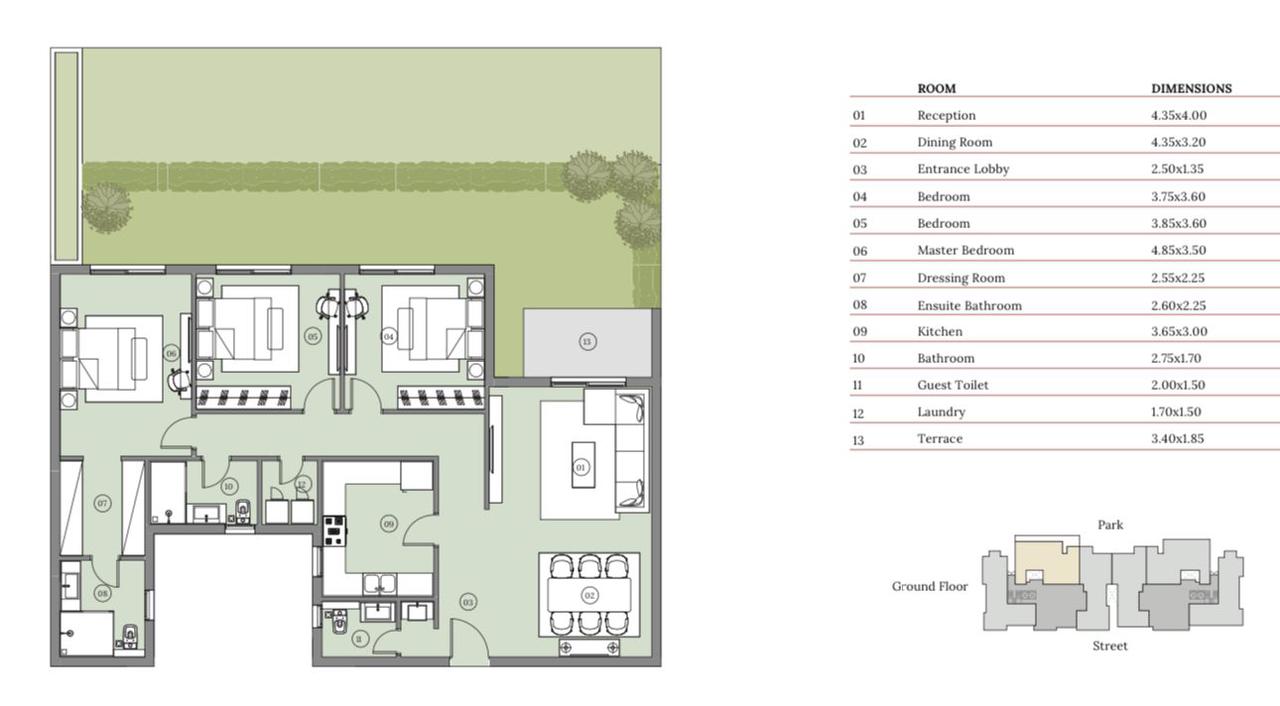 Floor plan for apartment at Haptown Park 226