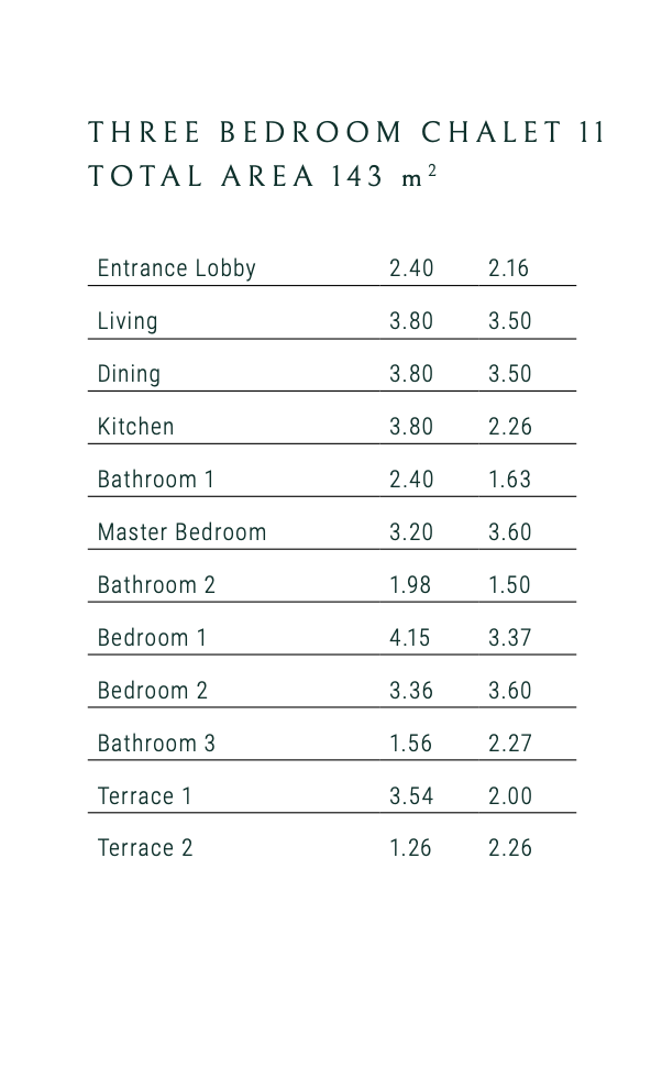 Floor plan for chalet at Majada Iwan