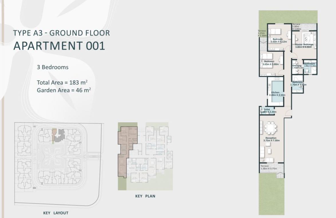Floor plan for apartment at Cattleya