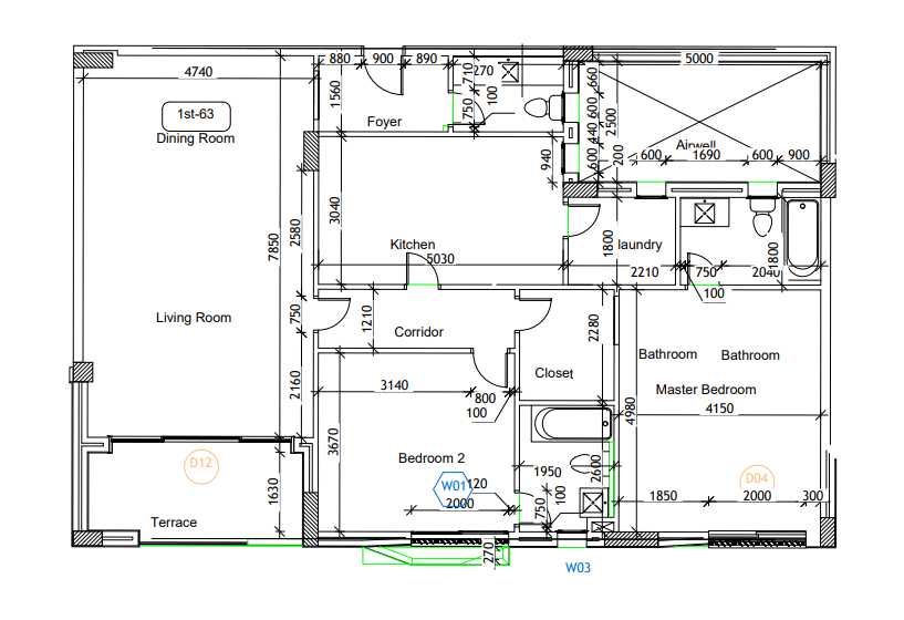 Floor plan for apartment at AEON Towers