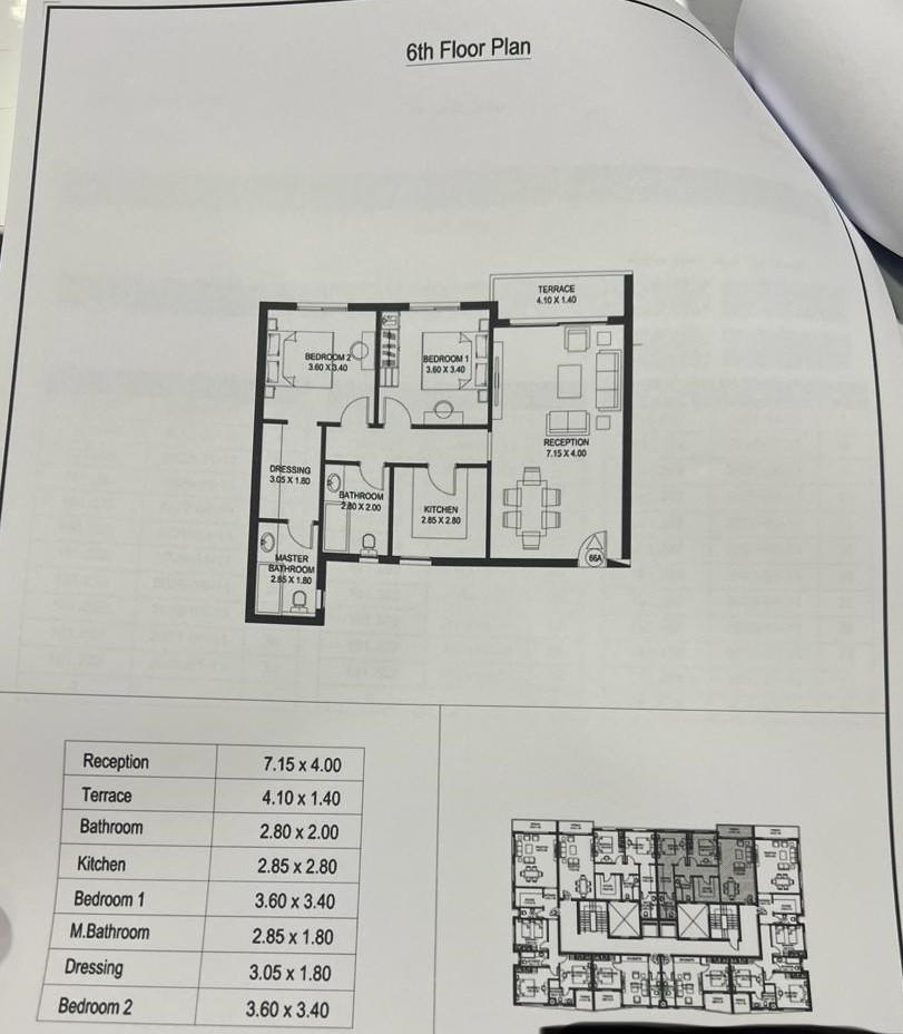 Floor plan for apartment at Taj City