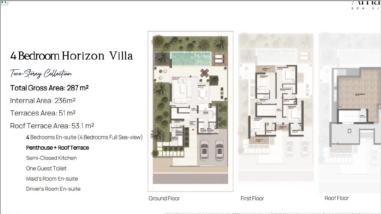 Floor plan for villa at Solare