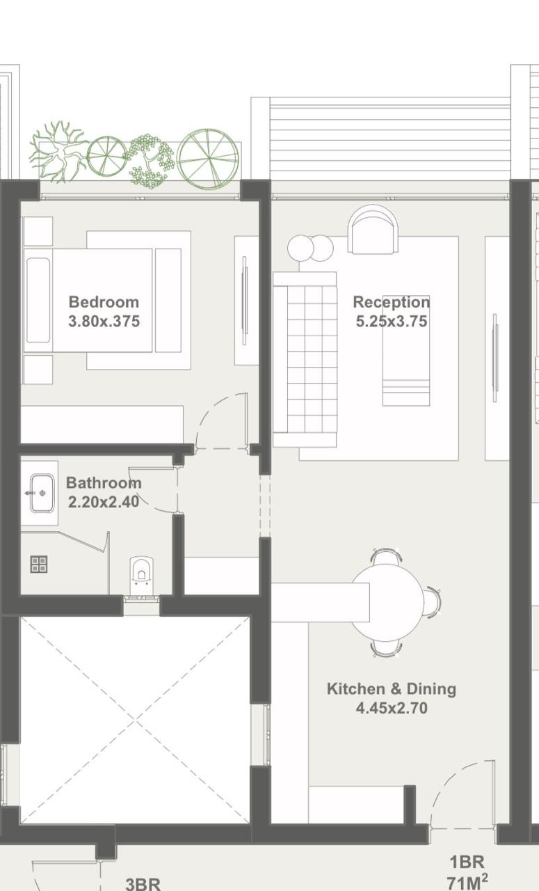 Floor plan for chalet at Seashell Ras El Hekma