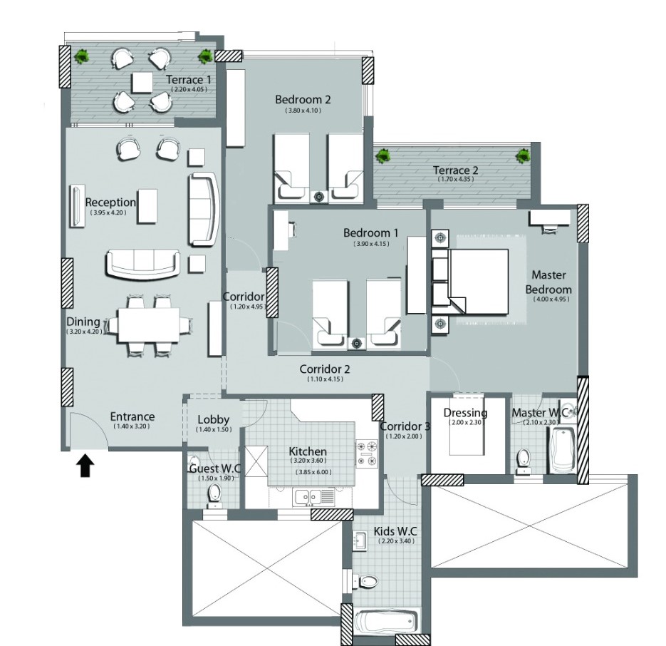 Floor plan for apartment at La Mirada