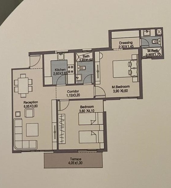 Floor plan for apartment at The Hills