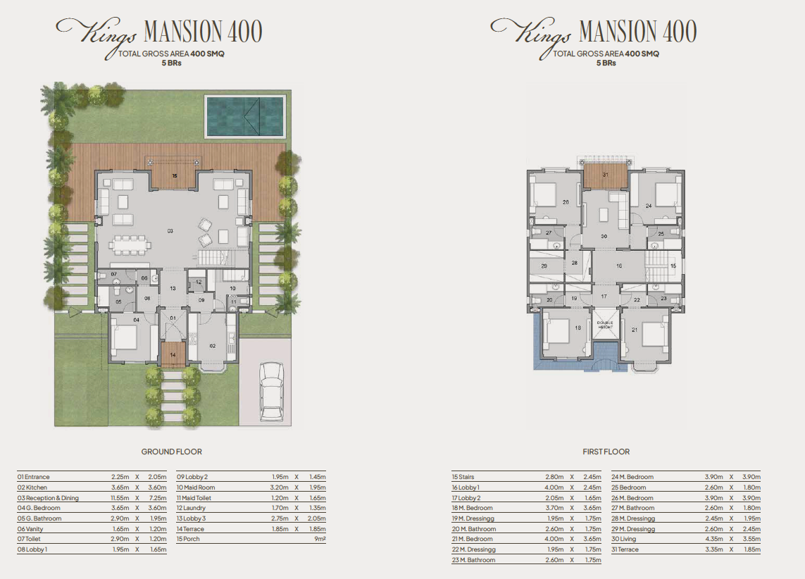 Floor plan for villa at Kings Way