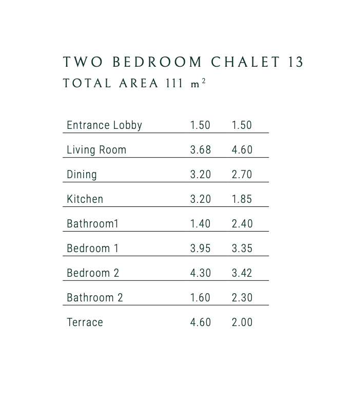 Floor plan for chalet at Majada Iwan