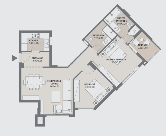 Floor plan for apartment at Al Maqsad Park