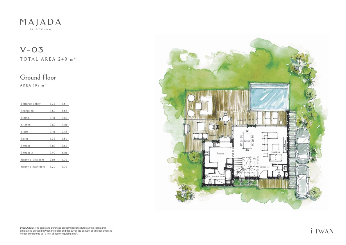 Floor plan for villa at Majada Iwan