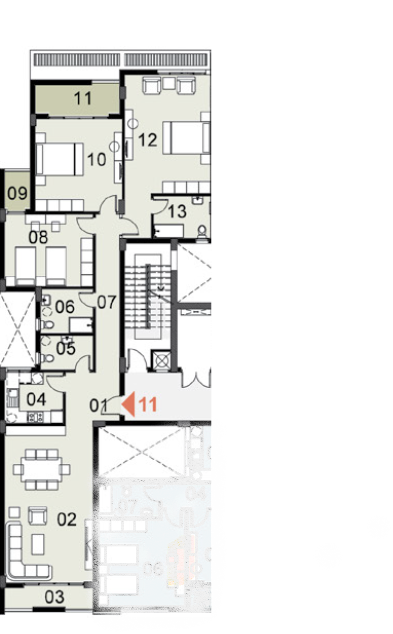 Floor plan for apartment at Mazarine