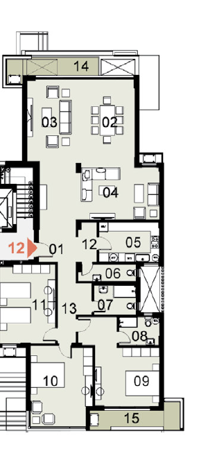 Floor plan for apartment at Mazarine