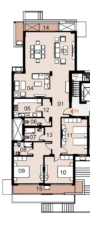 Floor plan for apartment at Mazarine