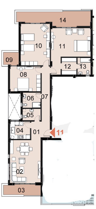 Floor plan for apartment at Mazarine